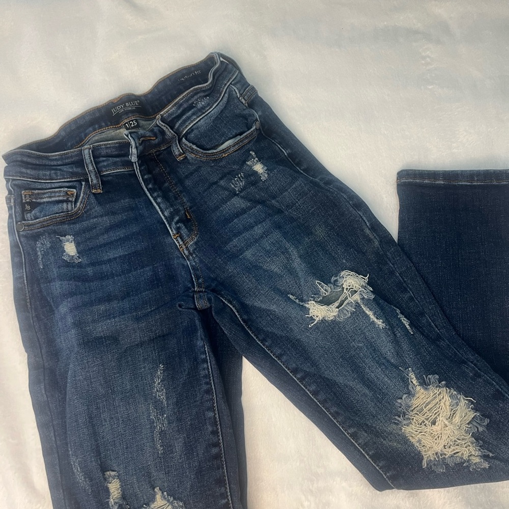 Judy Blue Skinny Distressed Blue Jeans